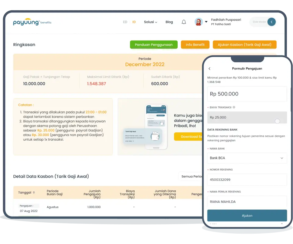 Fitur Tarik Gaji Awal EWA Payuung